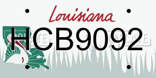 HCB9092 Louisiana License Plate