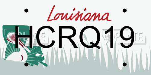 HCRQ19 Louisiana License Plate