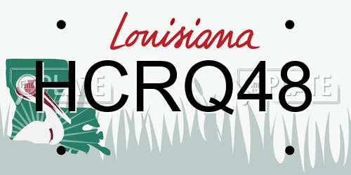 HCRQ48 Louisiana License Plate