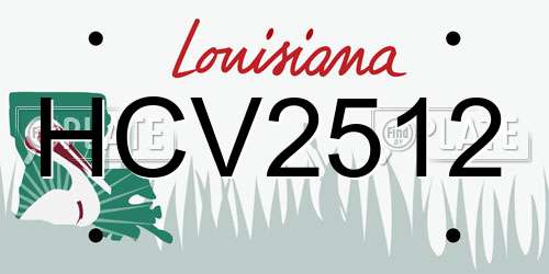 HCV2512 Louisiana License Plate
