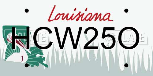 HCW25O Louisiana License Plate
