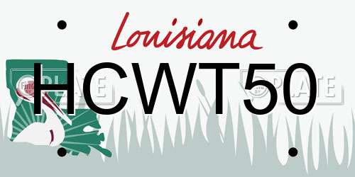 HCWT50 Louisiana License Plate