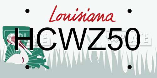 HCWZ50 Louisiana License Plate