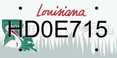 HD0E715 Louisiana License Plate