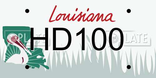 HD100 Louisiana License Plate