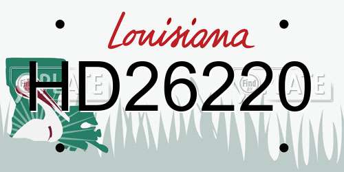 HD26220 Louisiana License Plate
