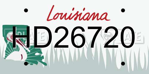 HD26720 Louisiana License Plate