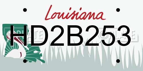 HD2B253 Louisiana License Plate