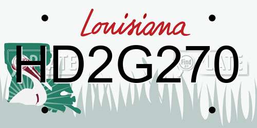HD2G270 Louisiana License Plate