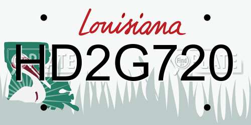 HD2G720 Louisiana License Plate
