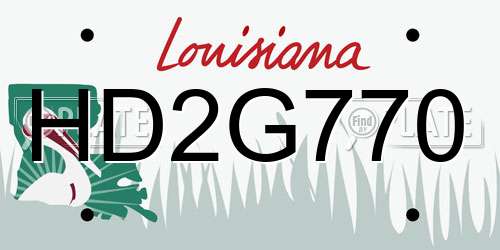 HD2G770 Louisiana License Plate
