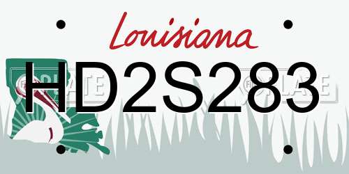HD2S283 Louisiana License Plate