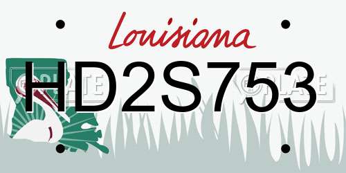 HD2S753 Louisiana License Plate