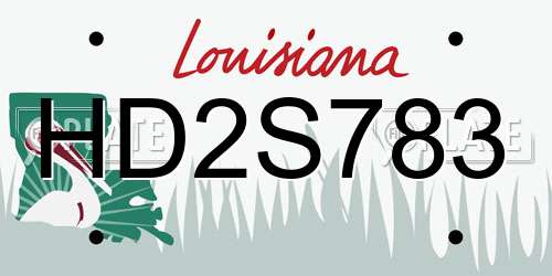 HD2S783 Louisiana License Plate