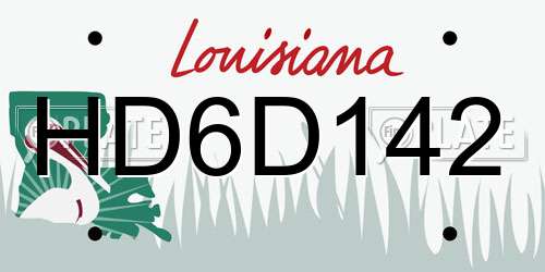 HD6D142 Louisiana License Plate