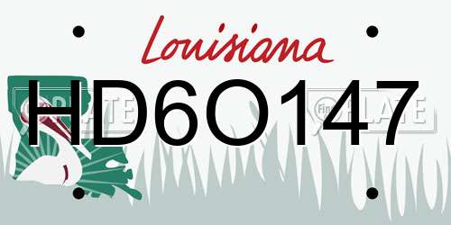 HD6O147 Louisiana License Plate