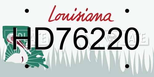 HD76220 Louisiana License Plate