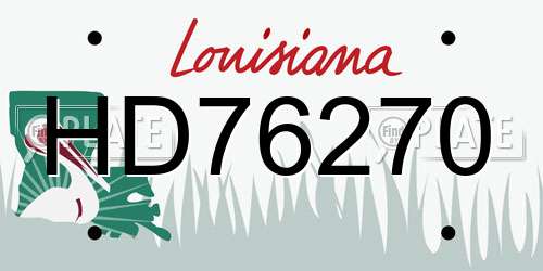 HD76270 Louisiana License Plate