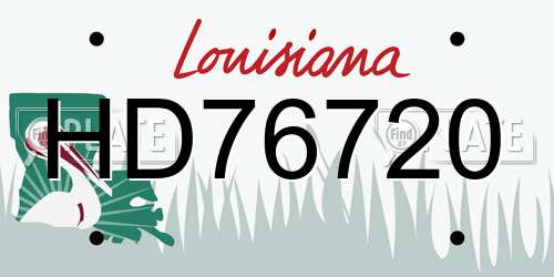 HD76720 Louisiana License Plate