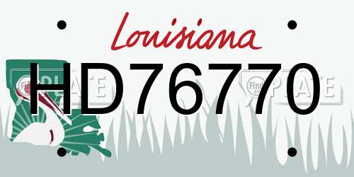 HD76770 Louisiana License Plate
