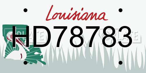 HD78783 Louisiana License Plate