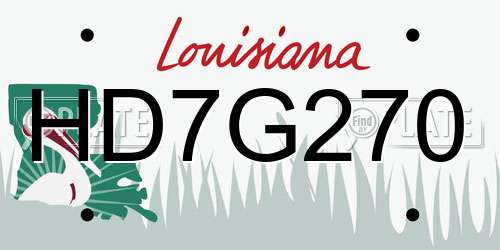 HD7G270 Louisiana License Plate