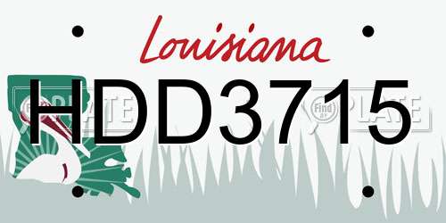 HDD3715 Louisiana License Plate