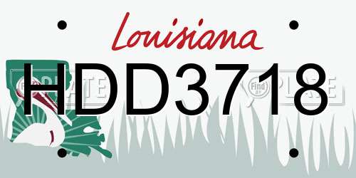 HDD3718 Louisiana License Plate