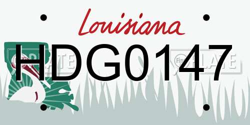 HDG0147 Louisiana License Plate