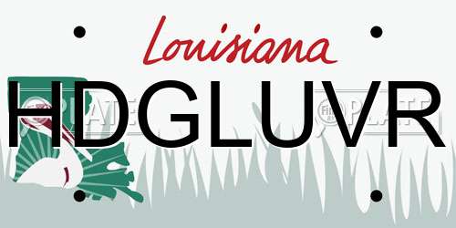 HDGLUVR Louisiana License Plate
