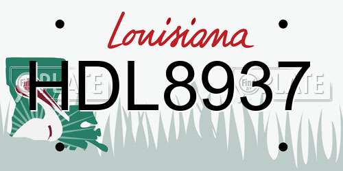 HDL8937 Louisiana License Plate
