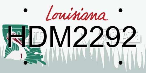 HDM2292 Louisiana License Plate