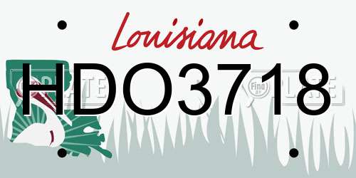 HDO3718 Louisiana License Plate