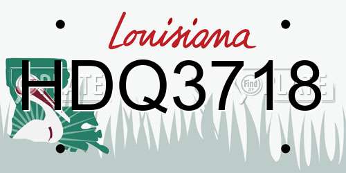 HDQ3718 Louisiana License Plate