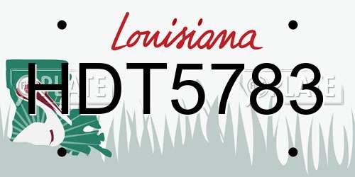 HDT5783 Louisiana License Plate