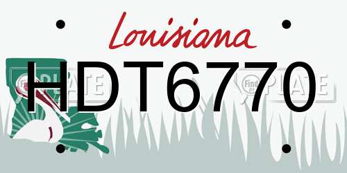 HDT6770 Louisiana License Plate
