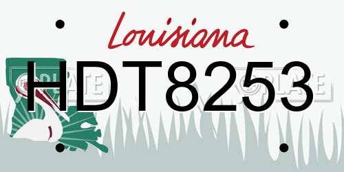 HDT8253 Louisiana License Plate