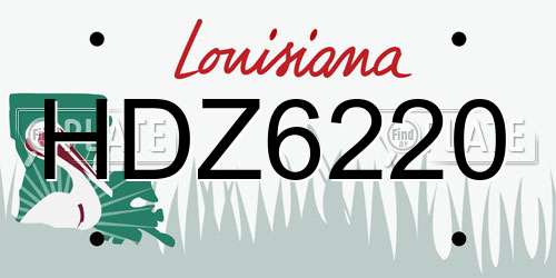 HDZ6220 Louisiana License Plate