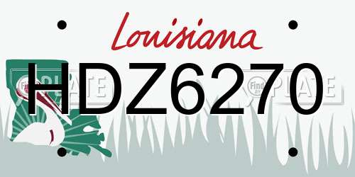 HDZ6270 Louisiana License Plate