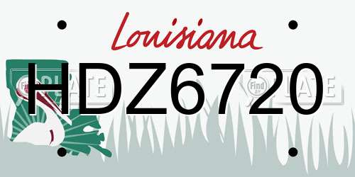HDZ6720 Louisiana License Plate