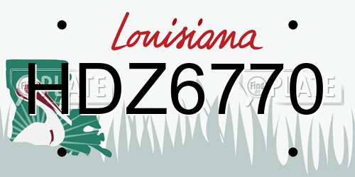 HDZ6770 Louisiana License Plate