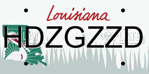 HDZGZZD Louisiana License Plate