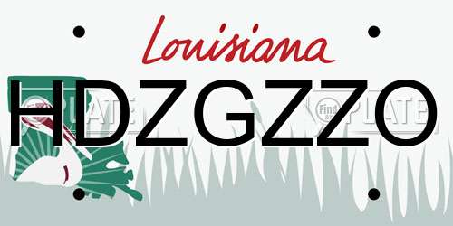 HDZGZZO Louisiana License Plate