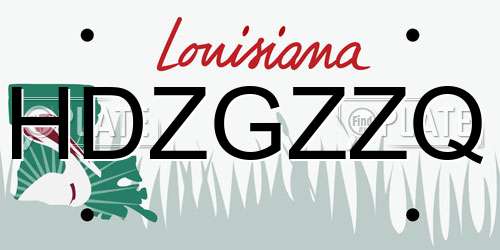 HDZGZZQ Louisiana License Plate