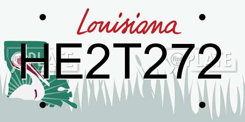 HE2T272 Louisiana License Plate