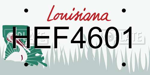 HEF4601 Louisiana License Plate