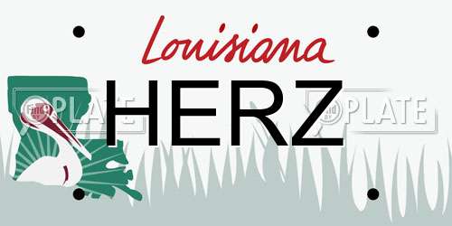 HERZ Louisiana License Plate