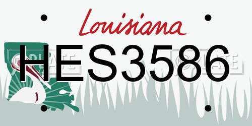 HES3586 Louisiana License Plate