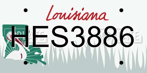 HES3886 Louisiana License Plate