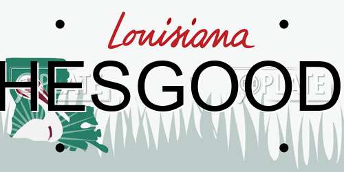 HESGOOD Louisiana License Plate